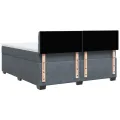 cadre de lit et matelas Gris foncé 180x200cm Velours