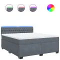 cadre de lit et matelas Gris foncé 180x200cm Velours
