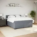 cadre de lit et matelas Gris foncé 180x200cm Velours