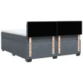 cadre de lit et matelas Gris foncé 180x200cm Velours