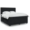cadre de lit avec matelas Noir 180x200 cm Velours