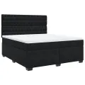 cadre de lit avec matelas Noir 180x200 cm Velours