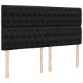 cadre de lit avec matelas Noir 180x200 cm Velours