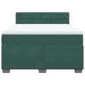 cadre de lit et matelas Vert foncé 140x200cm Velours