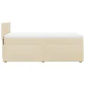 cadre de lit et matelas Crème 90x190 cm Tissu
