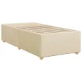 cadre de lit et matelas Crème 90x190 cm Tissu