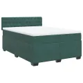 cadre de lit et matelas Vert foncé 140x200cm Velours