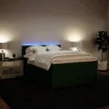 cadre de lit et matelas Vert foncé 140x200cm Velours