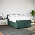 cadre de lit et matelas Vert foncé 140x200cm Velours