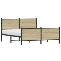Cadre de lit en métal sans matelas chêne sonoma 150x200 cm