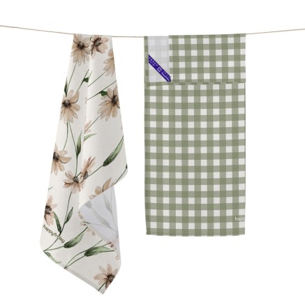 Paño de Cocina HappyFriday Tinny Bloom Multicolor 70 x 50 cm (2 Unida 2