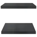 Étagères murales 2 pcs 50x40x3 cm noir acier inoxydable