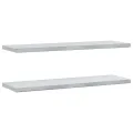 Étagères murales 2 pcs 100x30x3 cm argenté acier inoxydable