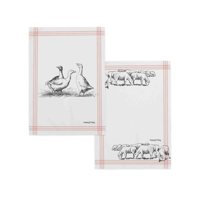 Tissu de cuisine HappyFriday Cua Cua Multicouleur 70 x 50 cm (2 Unité