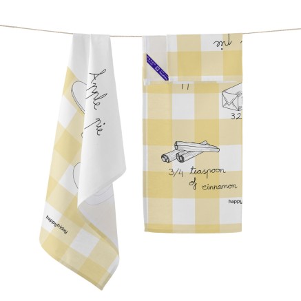 Keukendoek HappyFriday Apple pie Multicolour 70 x 50 cm (2 Stuks) 2