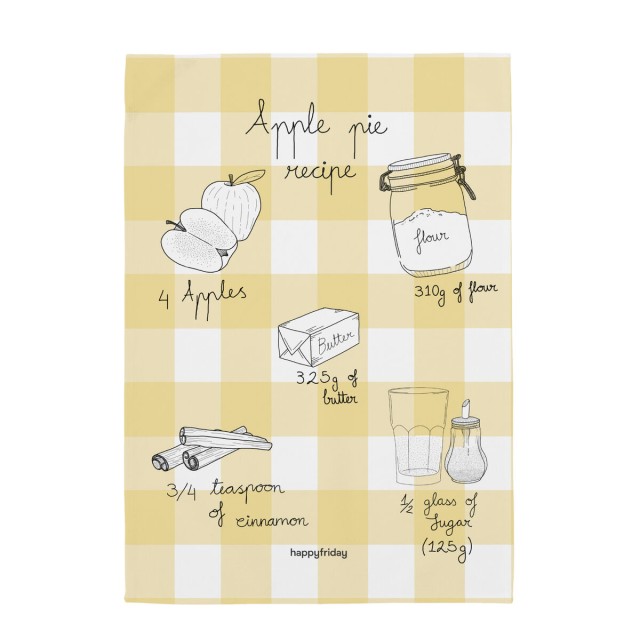Paño de Cocina HappyFriday Apple pie Multicolor 70 x 50 cm (2 Unidade