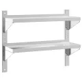 Étagère murale 2 niveaux 75x23,5x60 cm argenté acier inoxydable