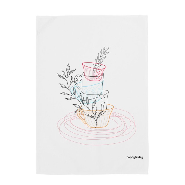 Paño de Cocina HappyFriday Breakfast Multicolor 70 x 50 cm (2 Unidade