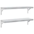 Étagères murales 2 pcs 75x23,5 cm argenté acier inoxydable