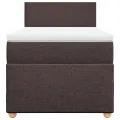 cadre de lit avec matelas Marron foncé 90x190 cm