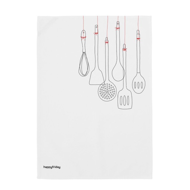 Tissu de cuisine HappyFriday Cutlery Multicouleur 70 x 50 cm (2 Unité
