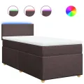 cadre de lit avec matelas Marron foncé 90x190 cm