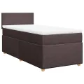 cadre de lit avec matelas Marron foncé 90x190 cm