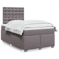 cadre de lit avec matelas gris 120x190 cm similicuir