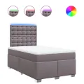 cadre de lit avec matelas gris 120x190 cm similicuir