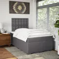 cadre de lit avec matelas gris 120x190 cm similicuir