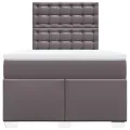 cadre de lit avec matelas gris 120x190 cm similicuir