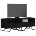 Meuble TV noir 122x34x41 cm bois d'ingénierie