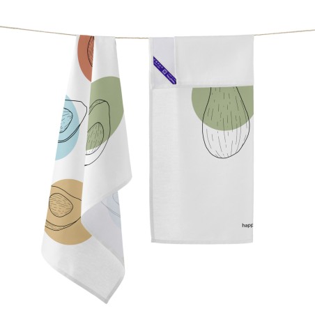 Keukendoek HappyFriday Avocado Multicolour 70 x 50 cm (2 Stuks)
