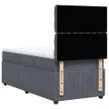 cadre de lit et matelas Gris foncé 80x200 cm Velours
