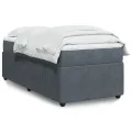 cadre de lit et matelas Gris foncé 80x200 cm Velours