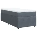 cadre de lit et matelas Gris foncé 80x200 cm Velours