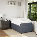 cadre de lit et matelas Gris foncé 80x200 cm Velours