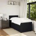 cadre de lit et matelas Noir 80x200 cm Velours