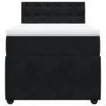 cadre de lit et matelas Noir 80x200 cm Velours
