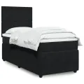 cadre de lit et matelas Noir 80x200 cm Velours