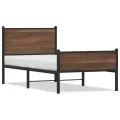 Cadre de lit en métal sans matelas chêne marron 80x200 cm