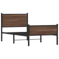 Cadre de lit en métal sans matelas chêne marron 80x200 cm