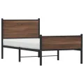 Cadre de lit en métal sans matelas chêne marron 80x200 cm