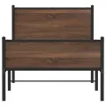 Cadre de lit en métal sans matelas chêne marron 80x200 cm