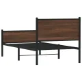 Cadre de lit en métal sans matelas chêne marron 80x200 cm