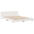 Cadre de lit sans matelas blanc 140x200 cm bois de pin massif