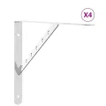 Supports d'étagères 4 pcs 40x2,5x25 cm argenté acier inoxydable