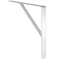Supports d'étagères 4 pcs 40x2,5x25 cm argenté acier inoxydable
