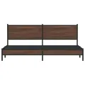 Cadre de lit en métal sans matelas chêne marron 193x203 cm