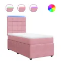 cadre de lit et matelas Rose 80x200 cm Velours